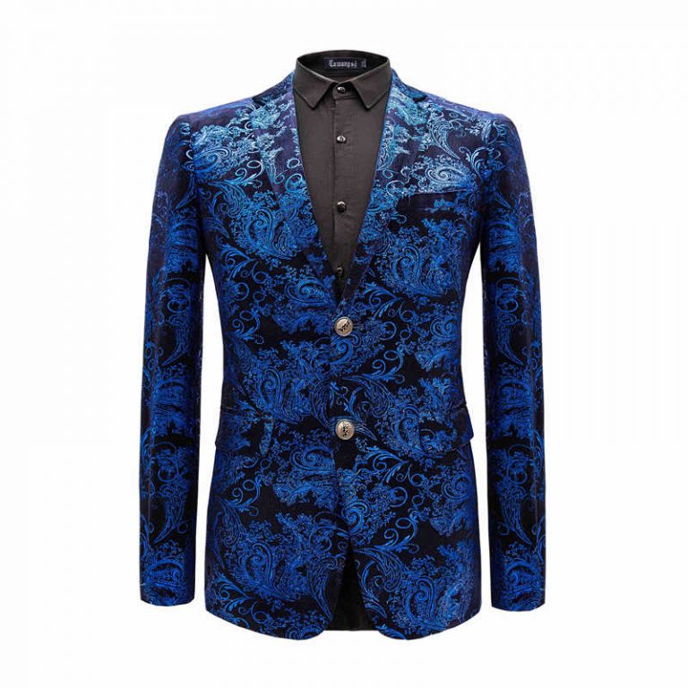 Men Paisley Floral Jackets Stage Suit - LatestBlazer.com
