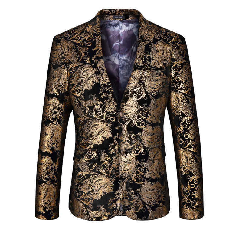 Men Paisley Floral Jackets Stage Suit - LatestBlazer.com