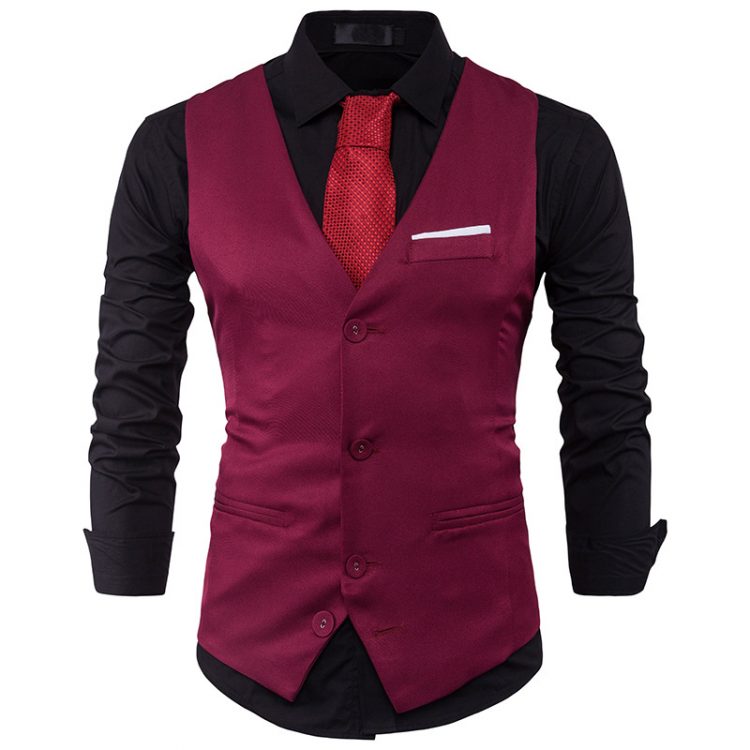 Men Suit Vest Sleeveless Waistcoat