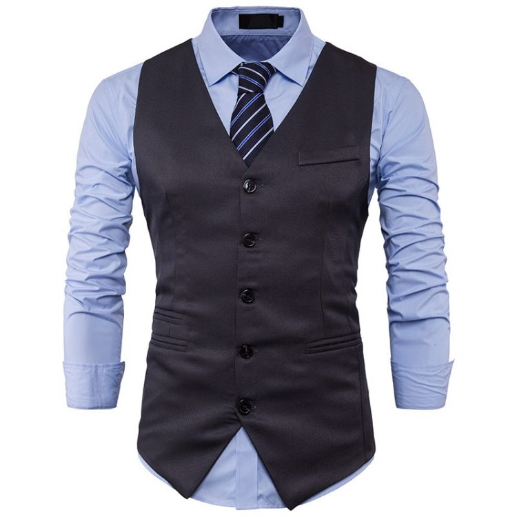 Men Suit Vest Sleeveless Waistcoat