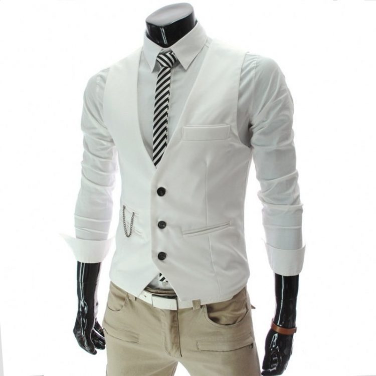 Slim Fit Leisure Cotton Suit Vest