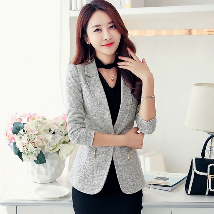 Women Jacket Blazer Slim Long Sleeve Suit