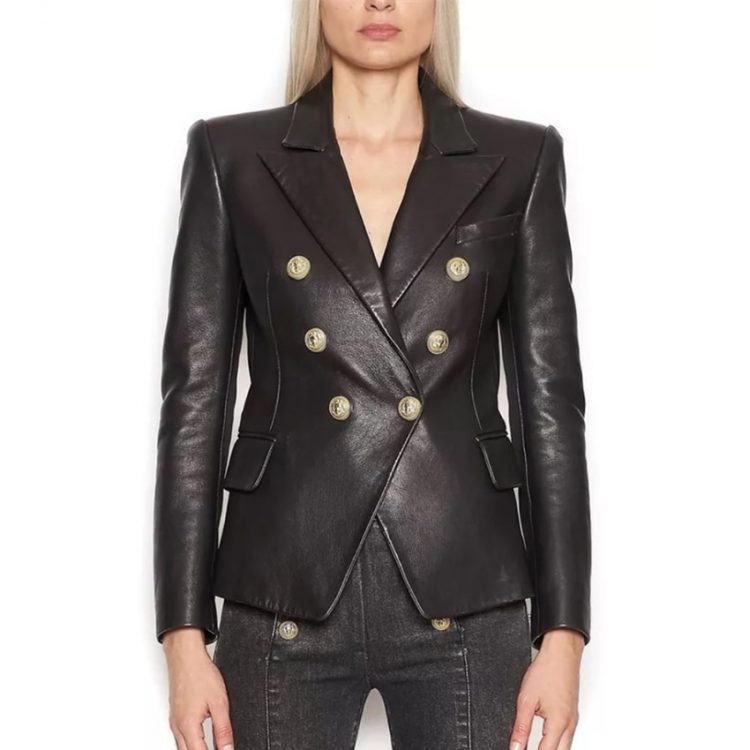 Women Leather Jacket Blazer
