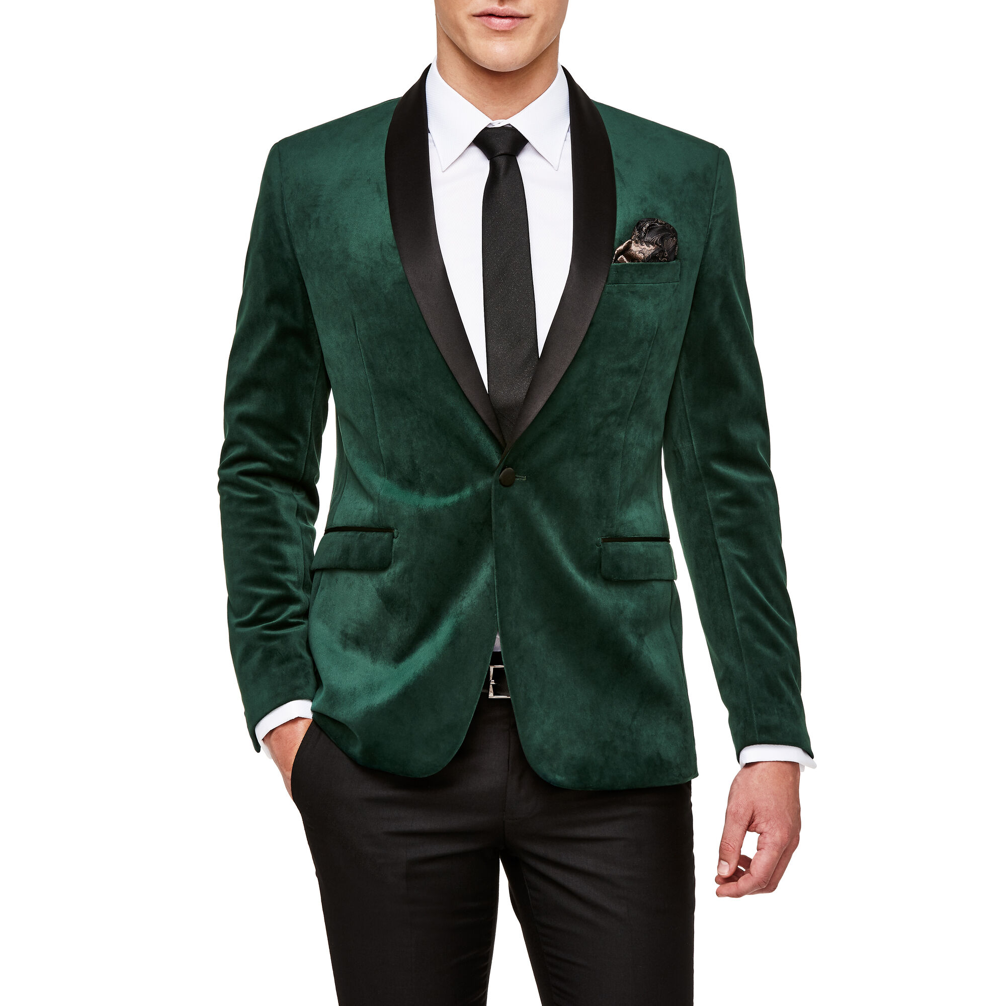 Add Some Color With A Green Velvet Blazer
